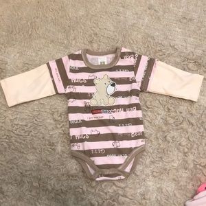 Brown and pink onesie